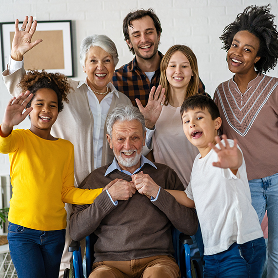 Multigenerational happy family portrait